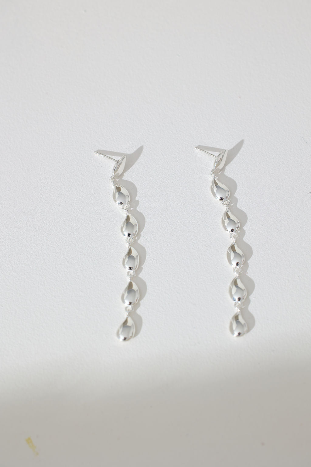 Tear Drop Long Chain Earrings