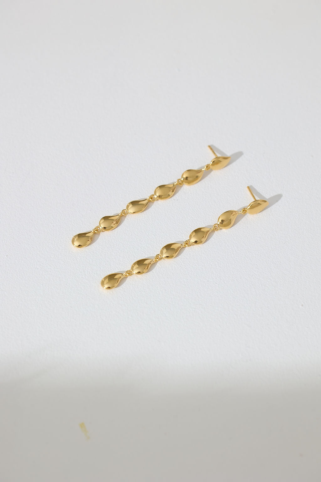 Tear Drop Long Chain Earrings