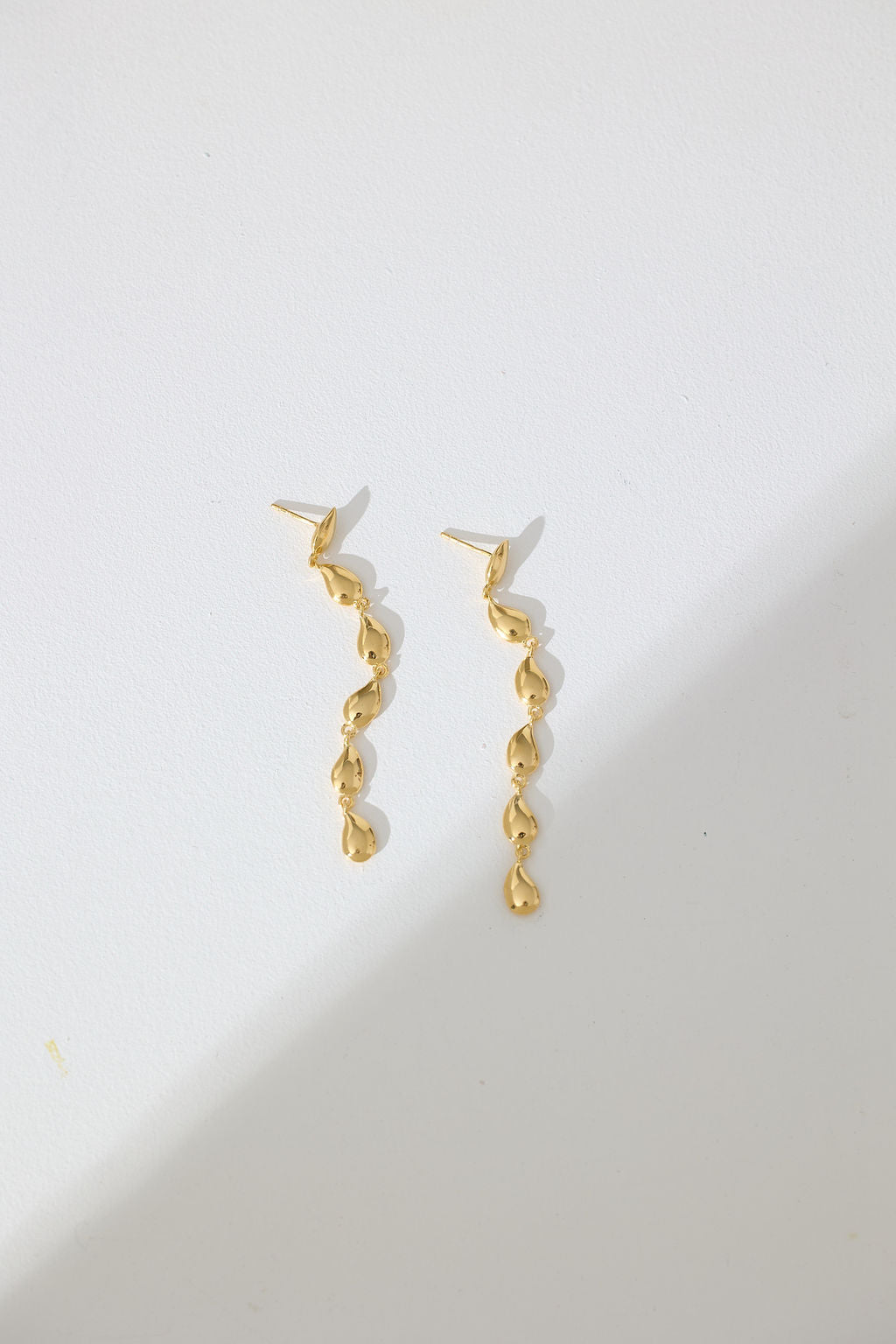 Tear Drop Long Chain Earrings