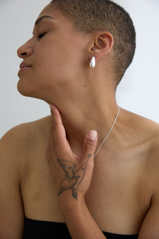 Small Hollow Form Tear Drop Earrings