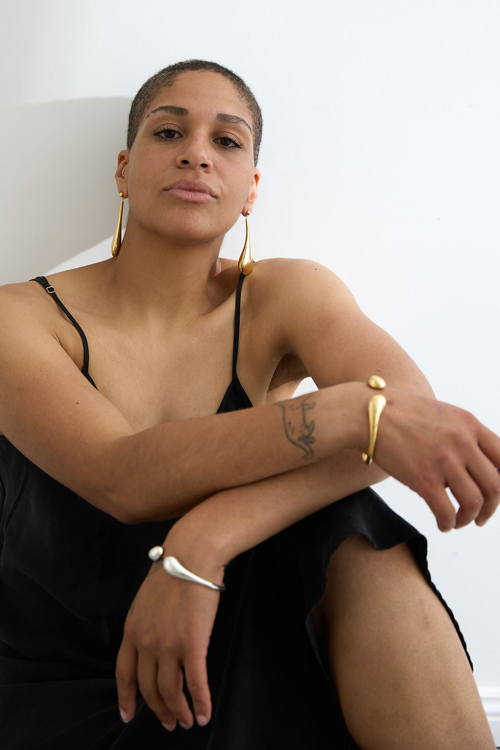 Long Hollow Form Tear Drop Earrings