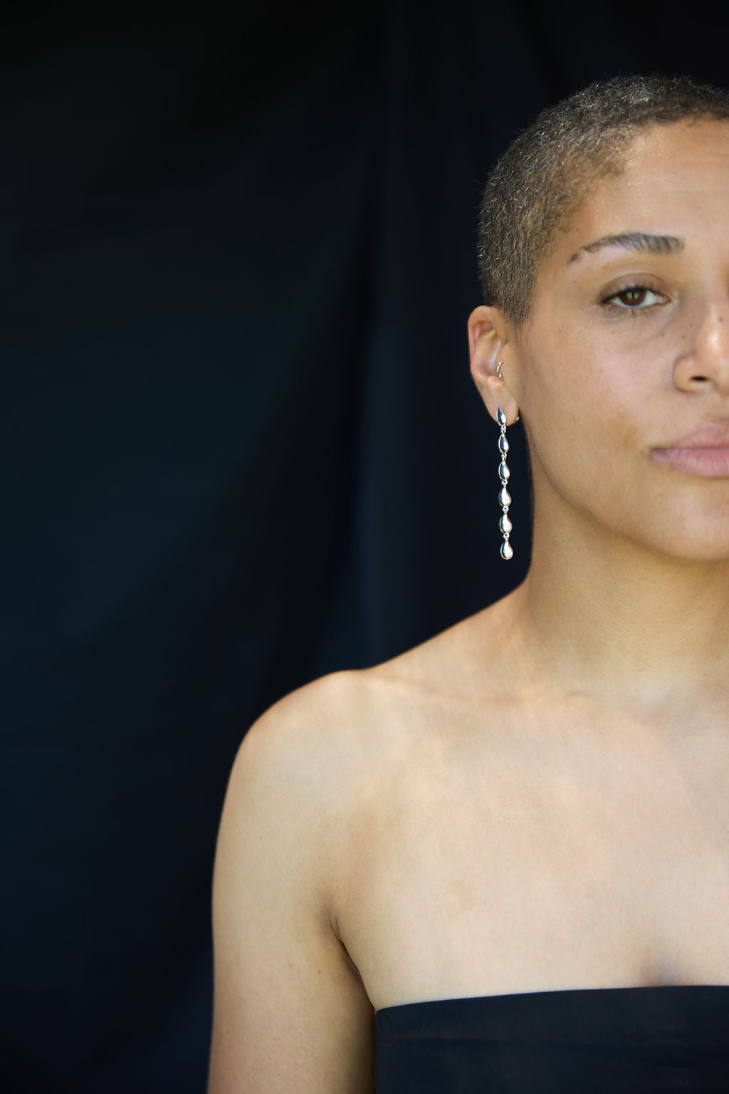 Tear Drop Long Chain Earrings