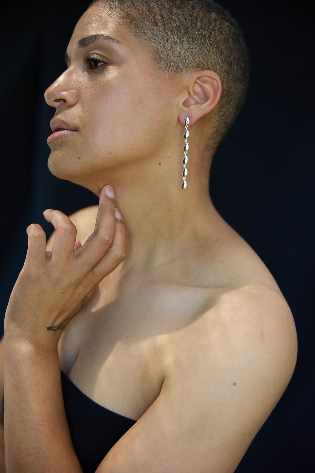 Tear Drop Long Chain Earrings