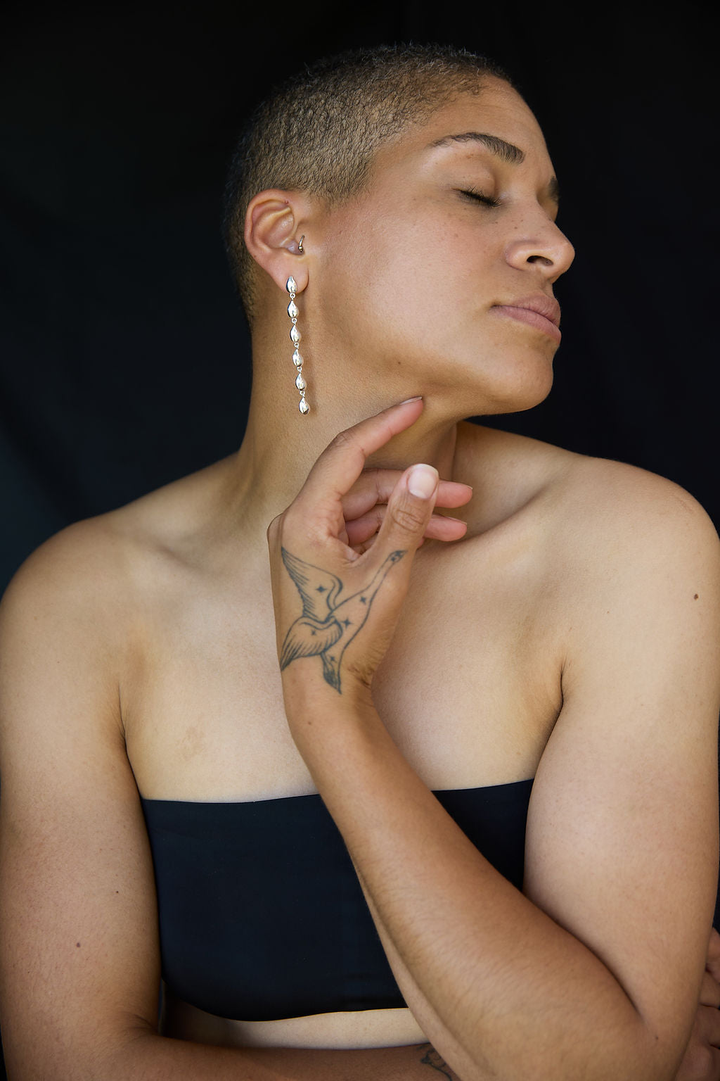 Tear Drop Long Chain Earrings