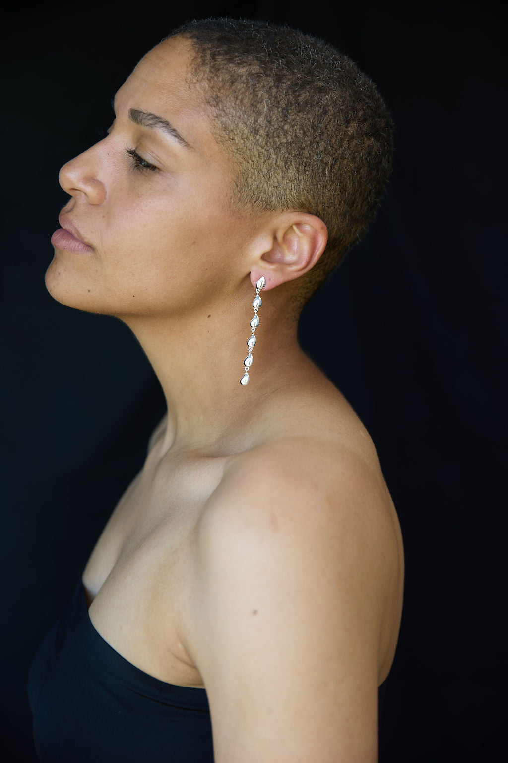 Tear Drop Long Chain Earrings