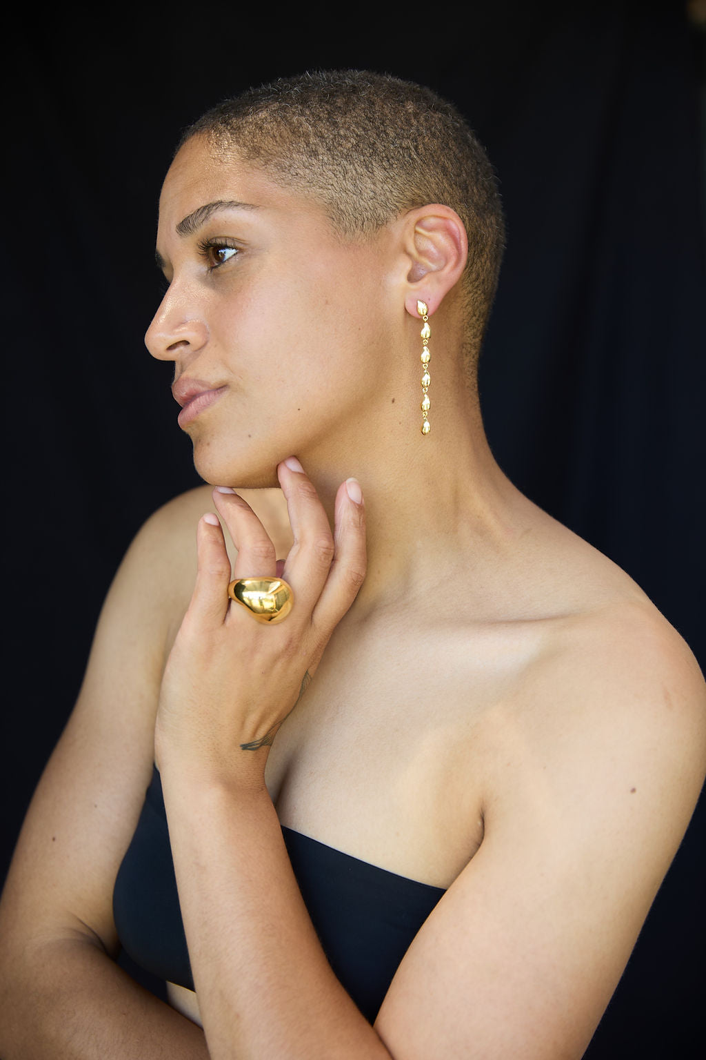 Tear Drop Long Chain Earrings