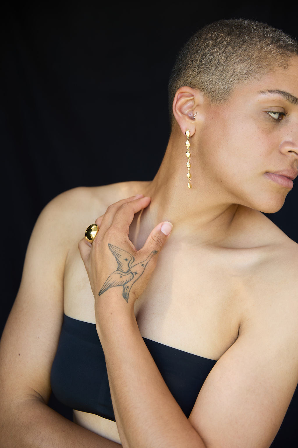 Tear Drop Long Chain Earrings