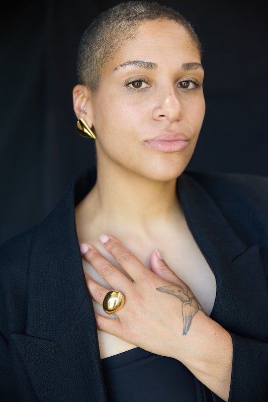 Large Tear Drop Hollow Form Ring