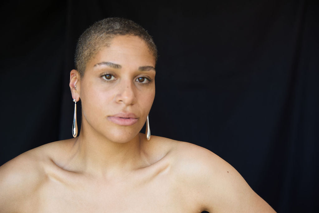 Long Hollow Form Tear Drop Earrings