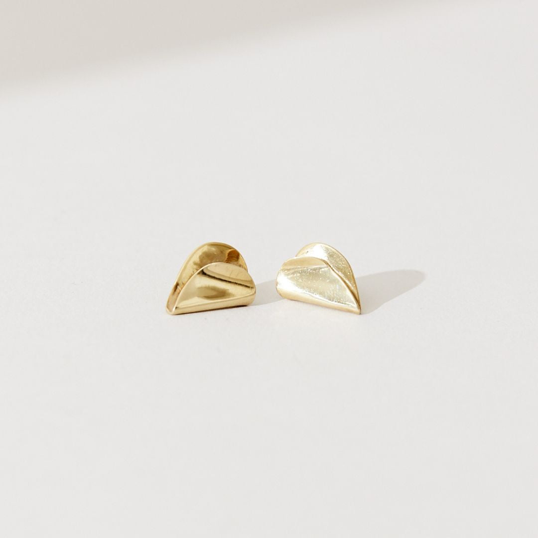 Folded Heart Earring and Pendant Set