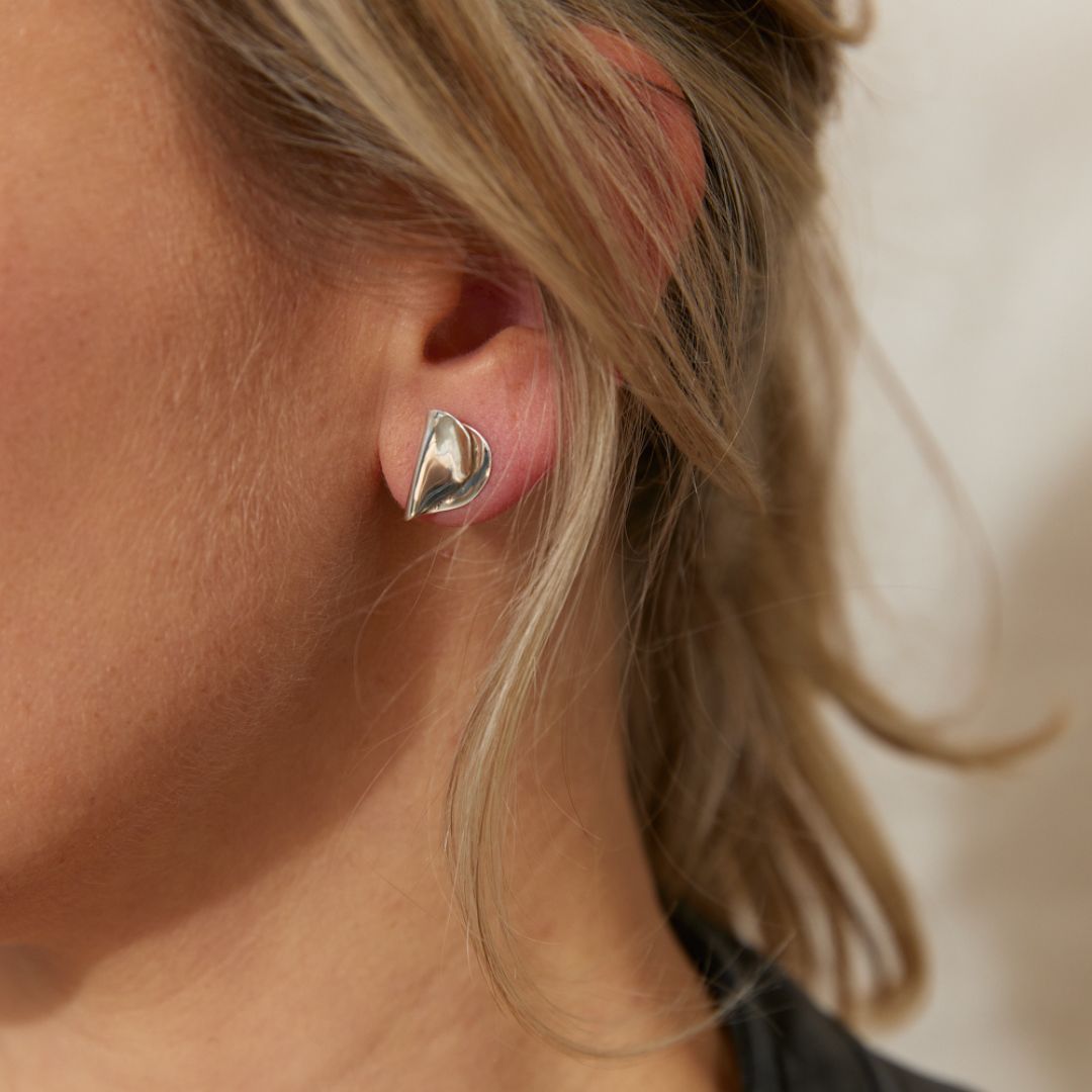 Folded Heart Earring and Pendant Set