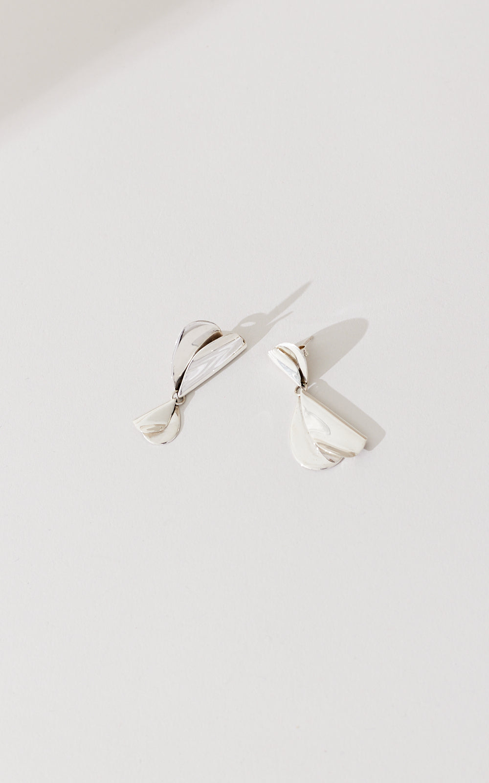 Folded Hearts Asymmetrical Drop Earrings