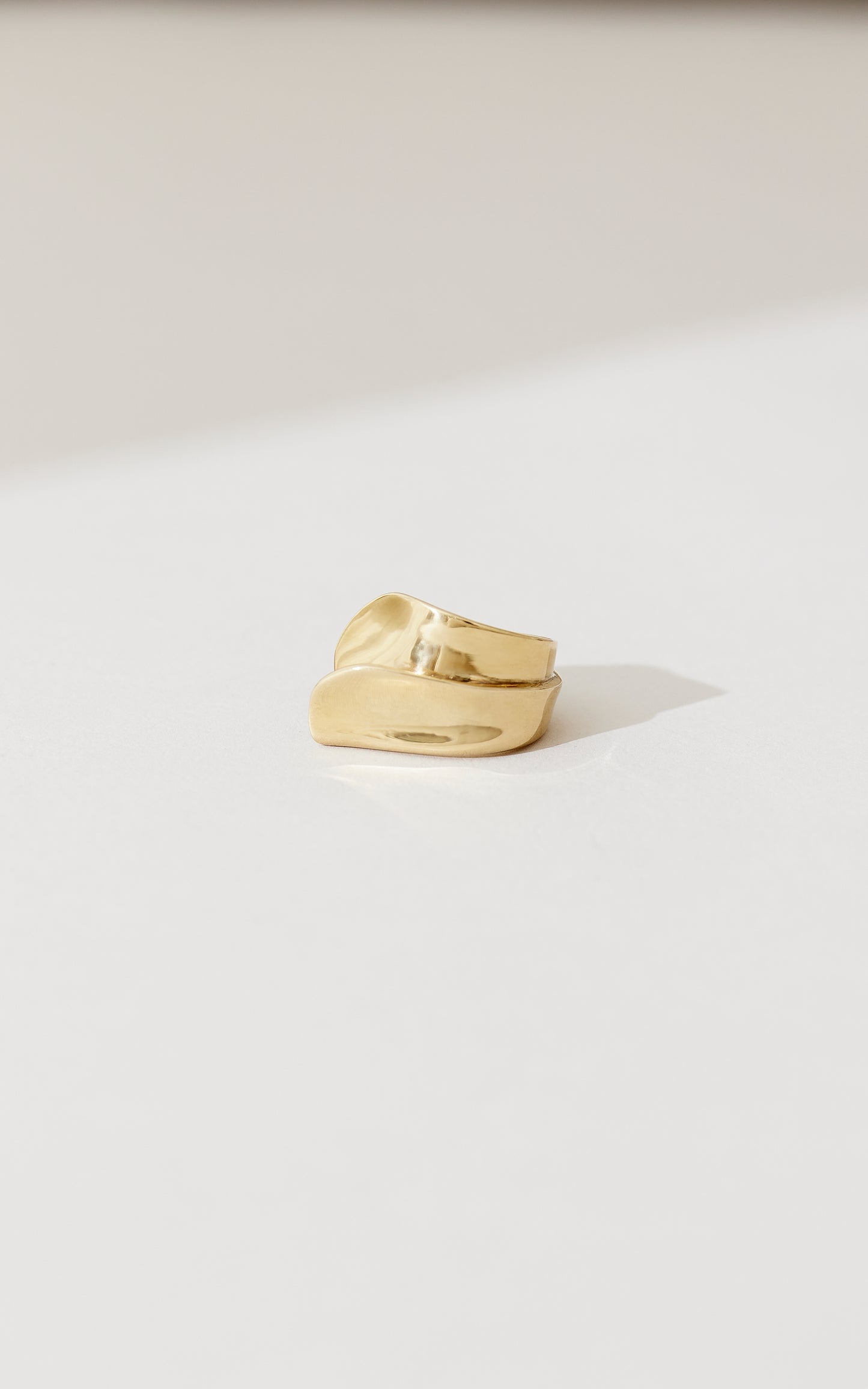 Folded Hearts Ring - Gold